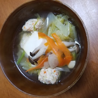 白菜と鶏団子の白だし鍋♡